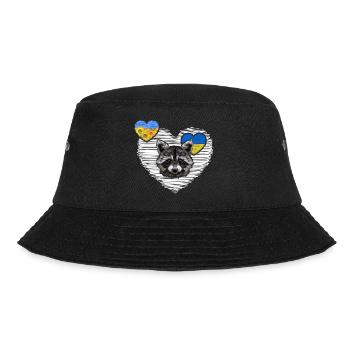 UKRAINE waschbär "the cherson raccoon-platoon" - Bucket Hat - Schwarz - Vorne - Lela (165cm)