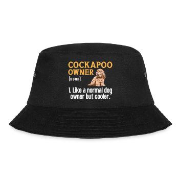 Cockapoo Hund - Bucket Hat - Schwarz - Vorne - Lela (165cm)