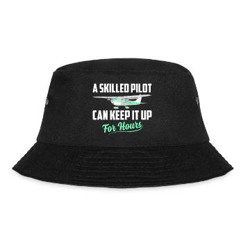 A Skilled Pilot Can Keep It Up For Hours Aviation - Bucket Hat - Schwarz - Vorne - Lela (165cm)