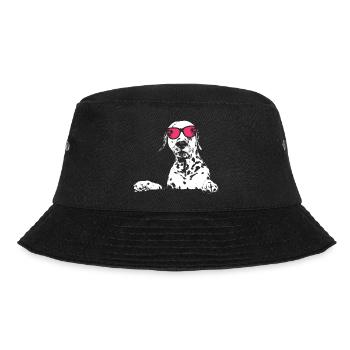 Dalmatiner Hundeliebe Kopfhörer Hund Dalmatinerlie - Bucket Hat - Schwarz - Vorne - Lela (165cm)