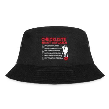 JGA Junggesellenabschied Braut Bride Heiraten - Bucket Hat - Schwarz - Vorne - Lela (165cm)