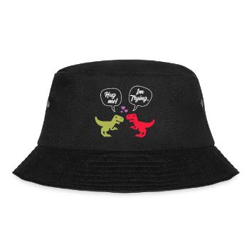 T-Rex Dinosaur Couple Hug Me - Valentine's Day - Bucket Hat - black - Front - Lela (165cm)