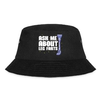 Ask me about Leg Farts | Prosthetic Leg - Bucket Hat - Schwarz - Vorne - Lela (165cm)