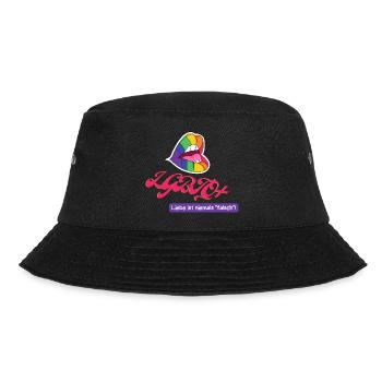 LGBTQ+ - T-Shirt - Bucket Hat - Schwarz - Vorne - Lela (165cm)