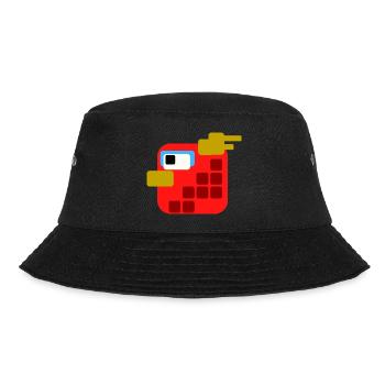 Red Bird PixelArt - Bucket Hat - Schwarz - Vorne - Lela (165cm)