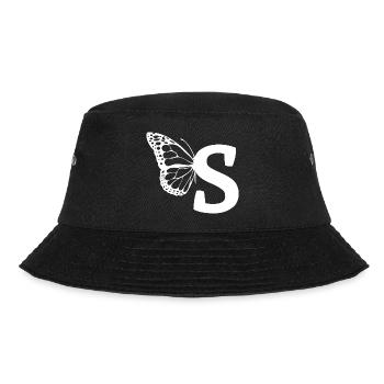 Buchstabe S Schmetterling - Bucket Hat - Schwarz - Vorne - Lela (165cm)