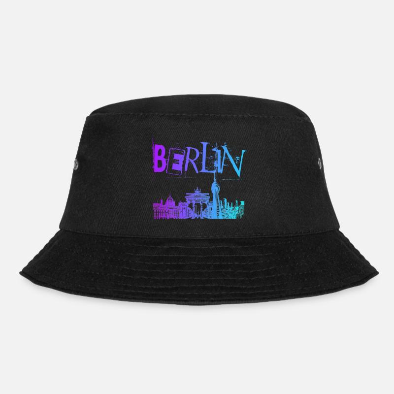 Berlin Skyline Panorama - Bucket Hat - Schwarz