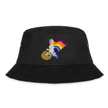 Ein Pride Hase Sammelt seine Ostereier - Bucket Hat - Schwarz - Vorne - Lela (165cm)