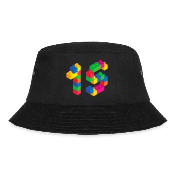 Cute Block Building 15th Birthday Gift 15 Year - Bucket Hat - black - Front - Lela (165cm)