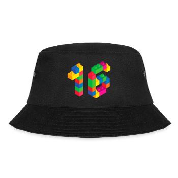 Cute Block Building 16th Birthday Gift 16 Year - Bucket Hat - black - Front - Lela (165cm)
