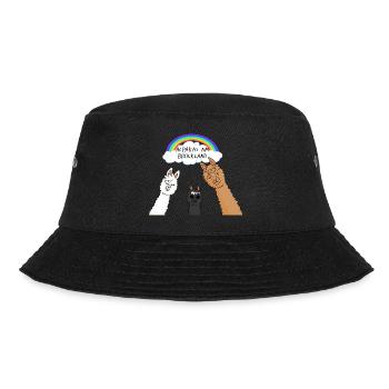 Alpakas im Brückland - Bucket Hat - Schwarz - Vorne