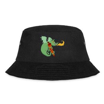 Dragon with school cone - Bucket Hat - black - Front - Lela (165cm)