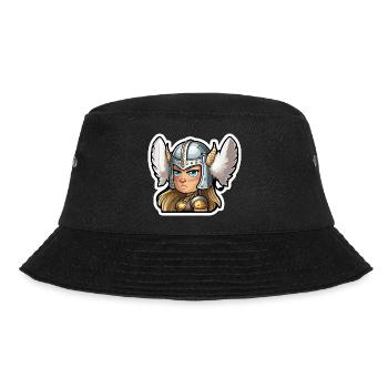 Astrid, die Kühne: Cartoon-Walküre Astrid - Bucket Hat - Schwarz - Vorne - Lela (165cm)