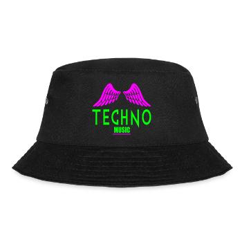 Engelsflügel der Techno-Musik - Bucket Hat - Schwarz - Vorne - Lela (165cm)
