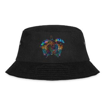 Colorful Ocean Animal Gift Hawaiian Turtle - Bucket Hat - black - Front - Lela (165cm)