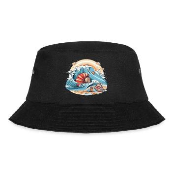 Shells in the waves - Bucket Hat - black - Front - Lela (165cm)