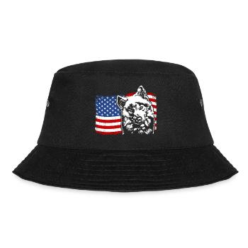 Samoyed America Flag Dog Dogs Wilsigns - Bucket Hat - black - Front - Lela (165cm)