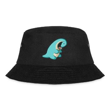 hugadino dino eats ice cream, cute dinosaur - Bucket Hat - black - Front - Lela (165cm)