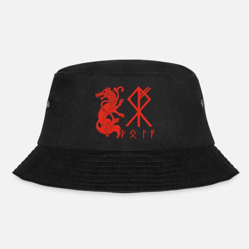 Roter Wolf Fenrir - Bucket Hat - Schwarz