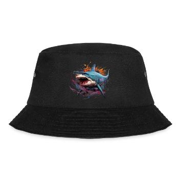 King of the Deep. Graffiti-style shark. - Bucket Hat - black - Front - Lela (165cm)