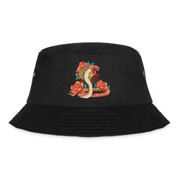 Predator Snake Vintage Roses Gift Cobra - Bucket Hat - black - Front - Lela (165cm)