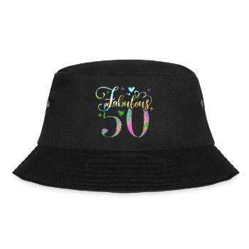 50th Birthday vintage retro Born in 1973 Birthday - Bucket Hat - black - Front - Lela (165cm)