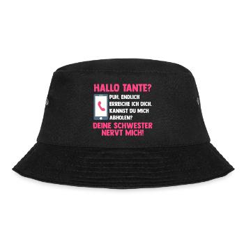 Patentante Neffe Nichte Tante - Bucket Hat - Schwarz - Vorne - Lela (165cm)