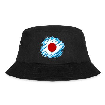 Japan Flag Used Look Nihon Japanese Flag - Bucket Hat - black - Front - Lela (165cm)