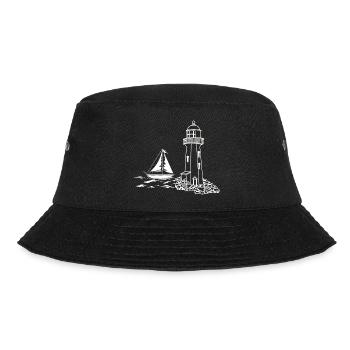 Sea Sailing Sailing Ship Gift Lighthouse - Bucket Hat - black - Front - Lela (165cm)