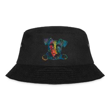Hund Welpe Niedlicher Hund Corgi Aquarell Kunst Cartoon Wof - Bucket Hat - Schwarz - Vorne - Lela (165cm)