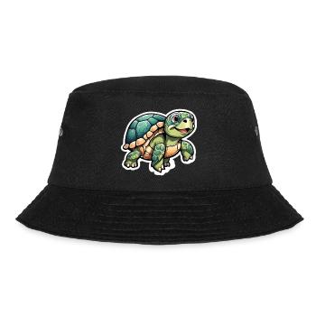 Cute Water Turtle - Bucket Hat - black - Front - Lela (165cm)