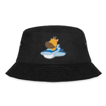Giraffe Airplane - Bucket Hat - black - Front - Lela (165cm)