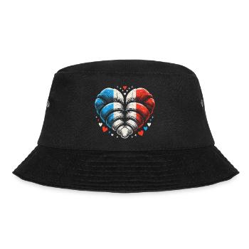 Französische Croissant Kunst - Lustiges Geschenk - Bucket Hat - Schwarz - Vorne - Lela (165cm)
