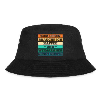 Hund Kaffee Weimaraner - Bucket Hat - Schwarz - Vorne - Lela (165cm)