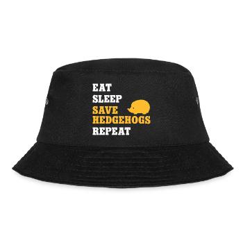 Igel Liebe Tierfreund Weißbauchigel Igelretter - Bucket Hat - Schwarz - Vorne - Lela (165cm)