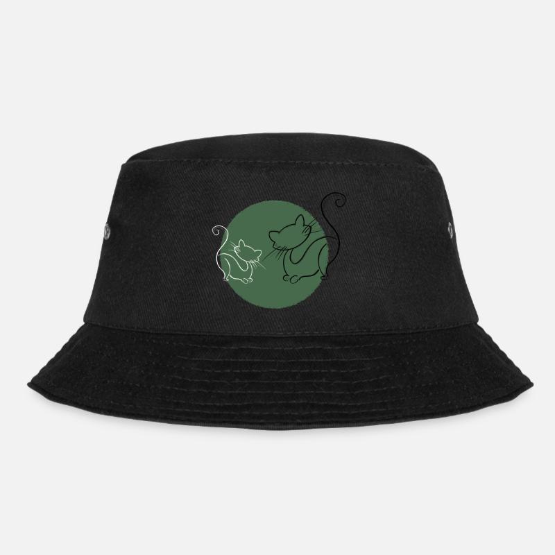 Katzen - Bucket Hat - Schwarz