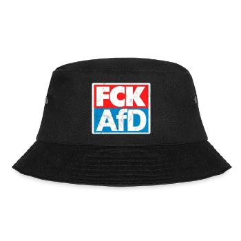 FCK AFD - Bucket Hat - Schwarz - Vorne - Lela (165cm)