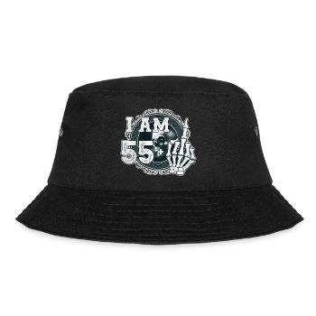 I'm 55 plus 1 middle finger Skull funny 56th - Bucket Hat - black - Front - Lela (165cm)