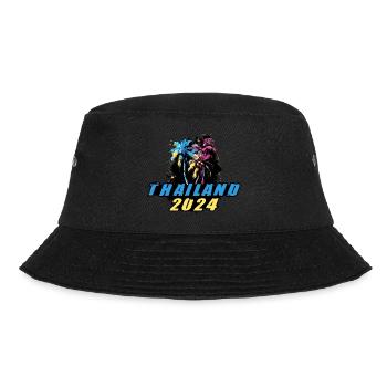 Thailand 2024 Urlaub Palmen Bunt - Bucket Hat - Schwarz - Vorne - Lela (165cm)