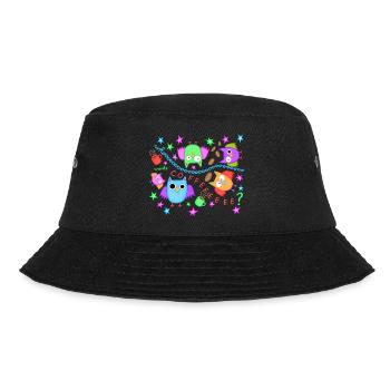 Kaffee Eulen lustig Eule Müde Koffein Büroleben - Bucket Hat - Schwarz - Vorne - Lela (165cm)