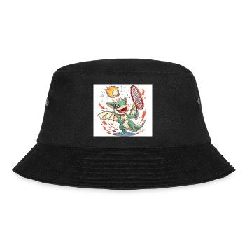 Badminton Drache - Bucket Hat - Schwarz - Vorne - Lela (165cm)
