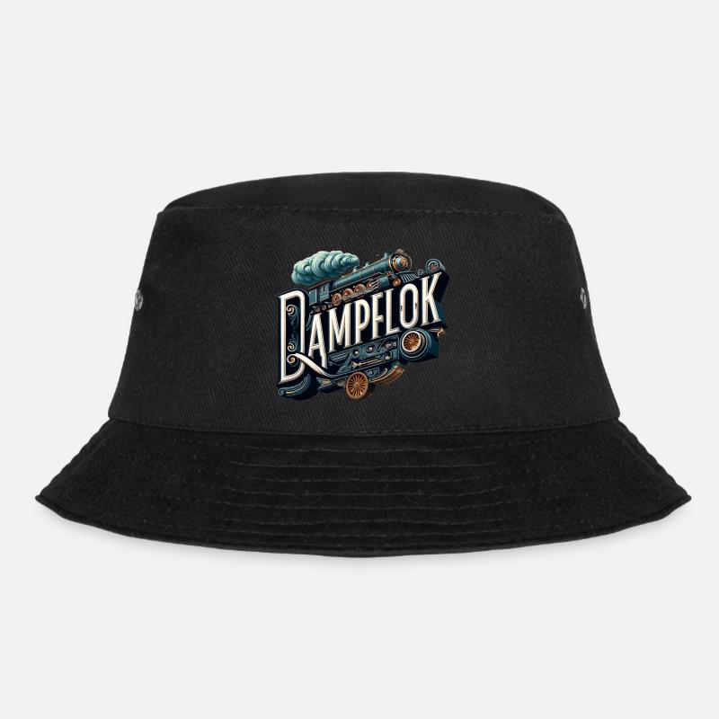 Dampflok nostalgische Eisenbahn für Männer - Bucket Hat - Schwarz