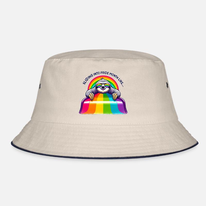 LGBTQ Pride Sloth Rainbow Slide Bucket Hat
