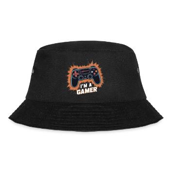 ICH BIN EIN GAMER - Bucket Hat - Schwarz - Vorne - Lela (165cm)