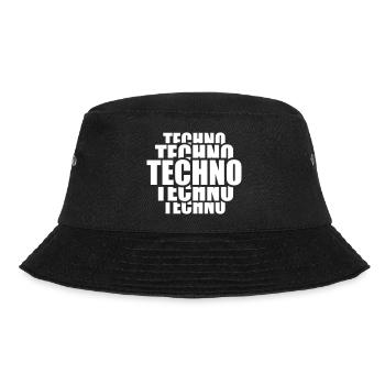 Techno Liebe Zitat Spruch Musik Party Feiern Logo - Bucket Hat - Schwarz - Vorne - Lela (165cm)