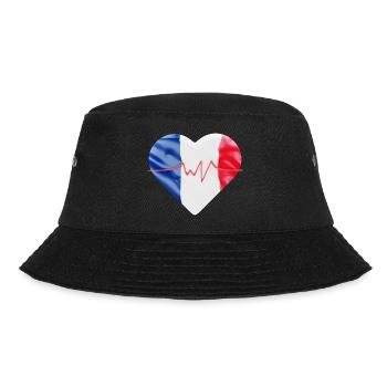 Französische Flagge - blau, weiß, rot - Bucket Hat - Schwarz - Vorne - Lela (165cm)