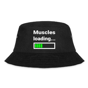 Muskeln werden geladen lustiges Shirt für Sport - Bucket Hat - Schwarz - Vorne - Lela (165cm)