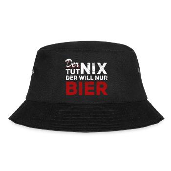 Der tut nix der will nur Bier - Spruch - Bucket Hat - Schwarz - Vorne - Lela (165cm)