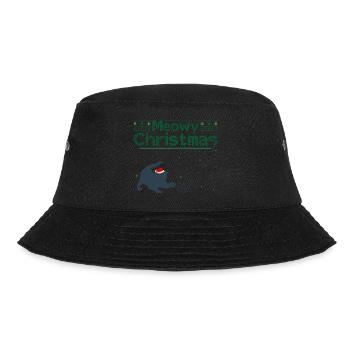 Miauige Weihnachten - Entzückende Katze mit Nikolausmütze - Bucket Hat - Schwarz - Vorne - Lela (165cm)