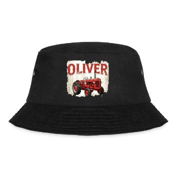 Oliver Personalized Nametag Tractor for OLIVER - Bucket Hat - black - Front - Lela (165cm)